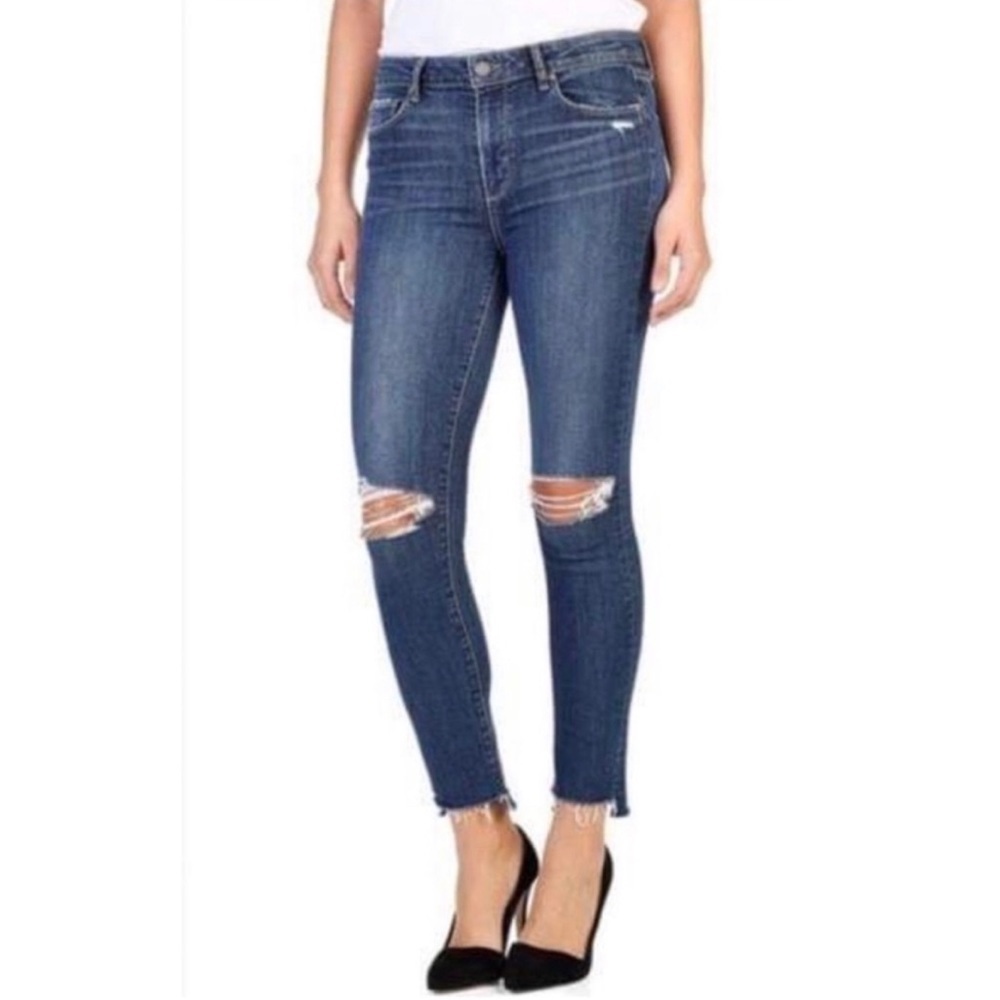 PAIGE Verdugo Ankle Skinny Step Hem in Destructed Gia Wash